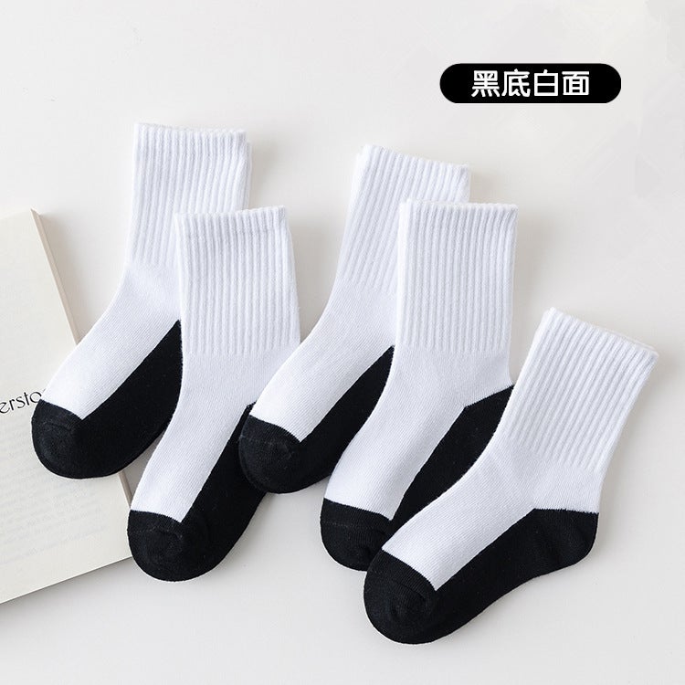 Children'S Socks Summer Japanese Style Style Ins Preppy Style Boys And Girls Stockings Pure Cotton Middle And Large Kidsren Students Middle Tube - Image 1